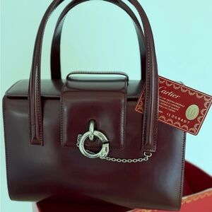 Cartier Deep Burgundy Leather Satchel